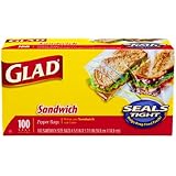 Glad Food Storage Bags, Zipper Sandwich, 100 Count