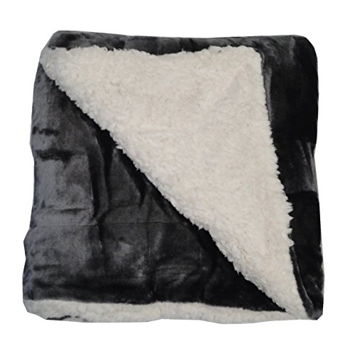 ULTIMATE SHERPA THROW SUPER LUXURIOUS PLUSH REVERSING TO MICTOSHERPA 60 in x 70 in / 152 cm x 177 GREY