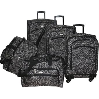 American Flyer Animal Print 5 Pc Spinner Luggage Set