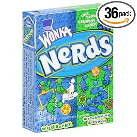 Wonka Nerds, Wildberry and Watermelon Punch, 1.65-Ounce Packets (Pack of 36)