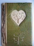 All Natural Handmade Photo Album - Heart and Flower Design