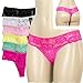 6pk Women's Stretch Floral Lace Thong Underwear Sexy Soft Panties