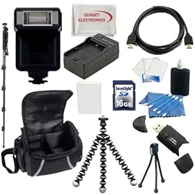 SSE Premium Point & Shoot Package Featuring EN-EL5 Extended Life Replacement Battery for Nikon + External Rapid AC/DC Charger + 16GB Memory Card + Memory Card Reader + Carrying Case for Nikon Coolpix 3700, Coolpix 3700, Nikon Coolpix 4200, Coolpix 4200, Nikon Coolpix 5200, Coolpix 5200, Nikon Coolpi