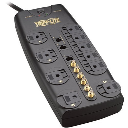 Tripp Lite HT1010SAT3 10 Outlets 3345 Joules RJ11/45 Home Theater Surge Suppressor