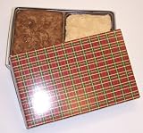 Scott's Cakes Vanilla and Chocolate Fudge Combo 1 lb. Christmas Plaid Box