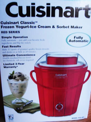 Cuisinart Classic 1.5 Qt. Ice Cream, Frozen Yogurt & Sorbet Maker Fully Automatic