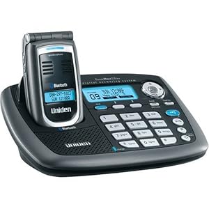 Uniden ELBT585 5.8 GHz Digital Expandable Cordless Flip Phone with Color LCD, Answering System, and Bluetooth Capability (Titanium)