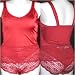 Delta Burke Lace and Microfiber Cami Set in Plus Sizes 2x Red