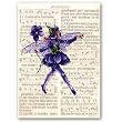The Violet Fairy Combo 3 - 5" x 7" Vellum Overlay Greeting Card