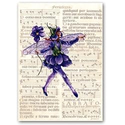 The Violet Fairy Combo 3 - 5" x 7" Vellum Overlay Greeting Card