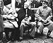 Leaders of World War 2 (Winston Churchill, Franklin Delano Roosevelt, Joseph Stalin, Smiling) Art Poster Print - 13" X 19"