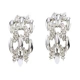 Sterling Silver Earring cubic-zirconia. Diamond Versatile Clip With Post in (925. Sterling Silver)