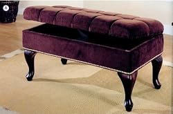 Coaster Storage Bench with Tufted Buttons