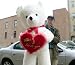 GIGANTIC 61 inches tall WHITE TEDDY BEAR * HOLDS BIG RED HEART THAT SAYS I LOVE YOU * HUGE BIG PLUSH LOVE! * AMERICAN MADE IN THE USA AMERICA