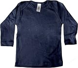 Infant Baby Rib Long Sleeve Lap Tee, Navy, 6-12