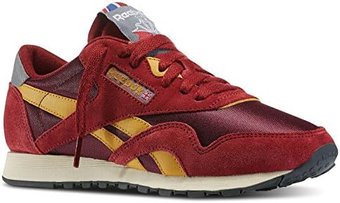 Reebok Women's Classic Nylon 80 Vintage Classic Shoe, Triathlon Red/Dark Red/Trophy Gold/Gravel/Foggy Grey, 7.5 M US