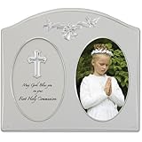 Lawrence Frames Silver Metal 4 by 6 Holy Communion Picture Frame