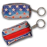 3D Lenticular Key Chain, Key Ring, Lipstick Case, Coin Purse, Changing Image Pattern , Red White, Blue, American Stars, Wheels, R-012B-Globi