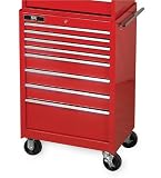 SK 86045 27-Inch Wide by 18-3/4-Inch Deep by 42-3/8-Inch High 8 Drawer Red Mobile Cabinet