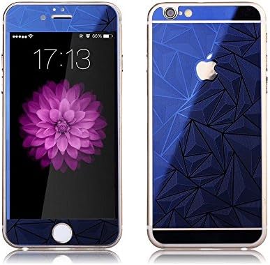 iPhone 6 Screen Protector, Front+Back [3D Touch Compatible] wintekxu® Color Plating Rhombus Tempered Glass Screen Protector for iPhone 6/6s (blue)