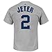 2014 Derek Jeter New York Yankees Player Jersey (Grey) Faux Stitch T Shirt Men's