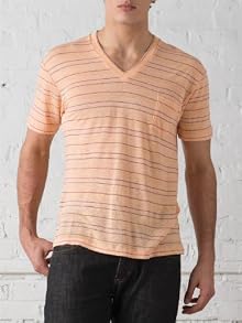 Linen Striped V-Neck