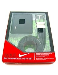 Nike Reversible Black Brown Belt & Black Wallet Gift Set by