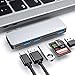USB C Hub, Type C Hub Aluminum Adapter, 6 in 1 Docking Station, MacBook Pro Accessories with 3 USB 3.0 Ports, TF/SD Card Reader, USB-C Power Delivery, for MacBook Pro 13?and 15?2016/2017/2018