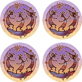 Set of Four Kokopelli Dance Occasion Coasters Style - V2190 by Gift Warehouse