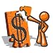 Orange Man Financial Puzzles - 48H x 48W - Peel and Stick Wall Decal by Wallmonkeys