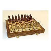 Isle of Lewis Etched Magnetic Folding Chess Set with Vinyl Pouch
