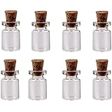 Wowlife 	 50pcs 0.5ml Vials Clear Glass Bottles with Corks Miniature Glass Bottle with Cork Empty Sample Jars Small 18x10mm
