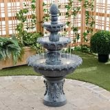 Kenroy Home 53200PLBZ Costa Brava 2 Light Outdoor Floor Fountain in Plum Bronze,