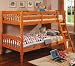 Twin Bunk Bed with Ladder Pine Finish Twin Bunk Bed with Ladder Pine Finish