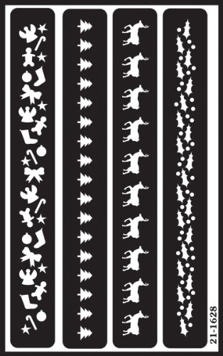 Armour Etch Over N Over Stencil, Christmas Borders