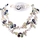 AugustinaJewelry Double Strand Necklace made of Freshwater Cultured Pearls, Cystals *** AugustinaJewelry Special Design !