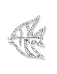 Sterling Silver CZ Fish Slide & Pin