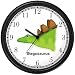 Stegosaurus Dinosaur Cartoon - JP Animal Wall Clock by WatchBuddy Timepieces (Slate Blue Frame)