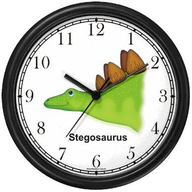 Stegosaurus Dinosaur Cartoon - (White Frame)