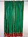 2 Green with Sangria Red Border Window Treatment Polysilk Sari Curtains 96"