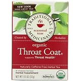 Traditional Medicinals Organic Throat Coat, 16-Count Boxes (Pack of 6) ~ Traditional Medicinals