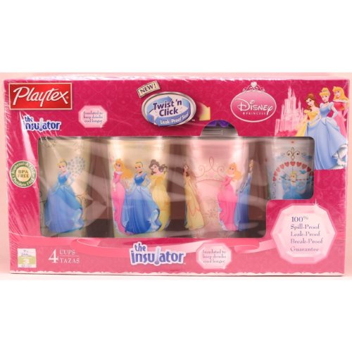 Playtex Insulator Spill-Proof Cups, 4-Pack, Disney Princess Designs