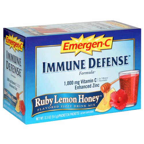 Emergen-C Immune Defense Fizzy Drink Mix, Ruby Lemon Honey, 0.3-Ounce Packets in 36-Count... by Honey