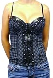 Plaid Print Stones Corset