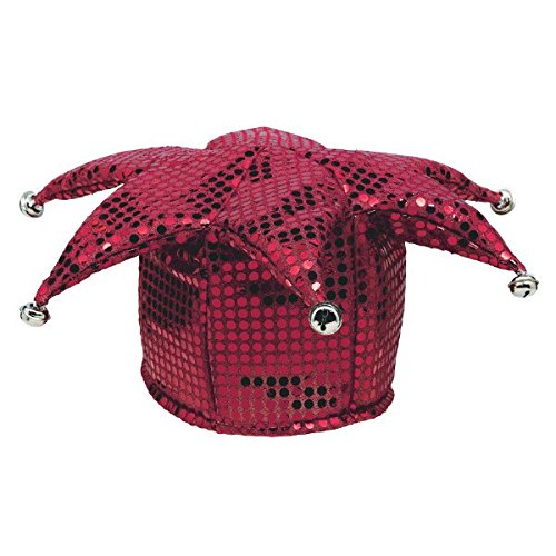 amscanBurgundy Sequined Jester Hat, Party Accessory