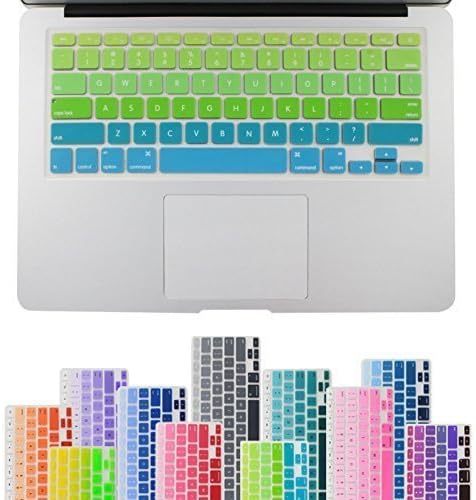 Elecitizon Silicone Keyboard Skin for MacBook Pro 13" 15" 17" (with or without Retina Display) / MacBoook Air 13" -Green/Blue Ombre Color