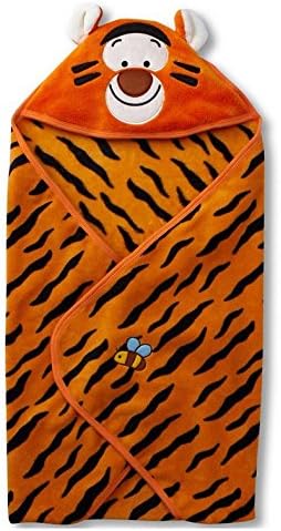 Hooded Plush Cartoon Character Blanket, Softer than Cotton Silky and Cozy Swaddle/ Receiving Wrap, Gift for Infant and Toddler, Boy and Girl