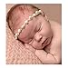 DZT1968® Baby Girl Narrow Headband Head Wrap Hair Band Headwear With Pearl Rhinestone Flower (A)