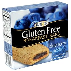 Glutino Gluten Free Breakfast Bars, Blueberry, 5-Count Boxes (Pack of 6)