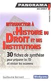 Introduction à l'histoire du droit et des institutions